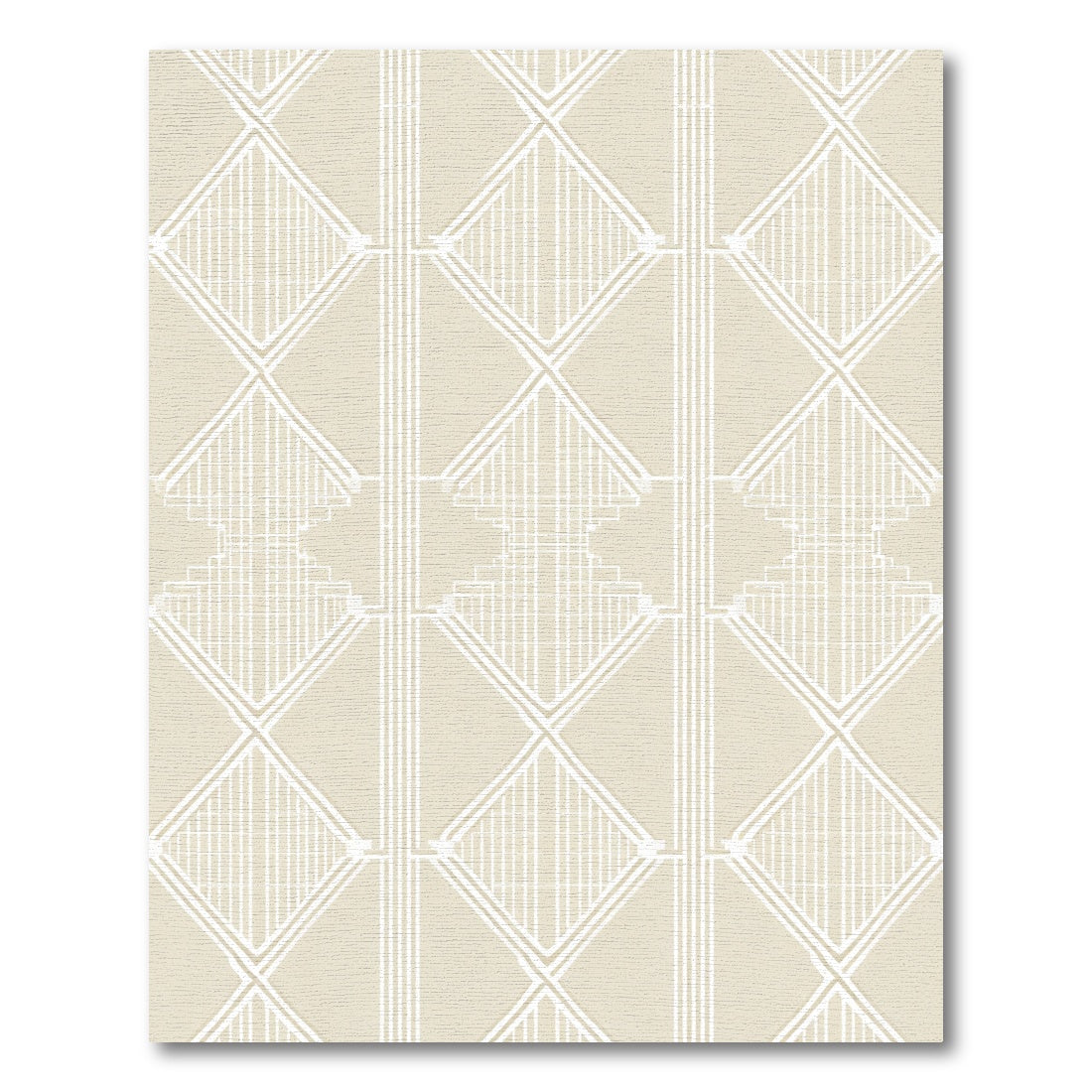 Geometric Diamond Lattice Cream Rug