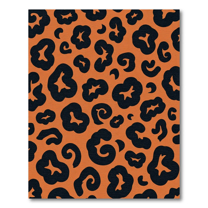 Burnt Orange Black Spotted Cat Rug