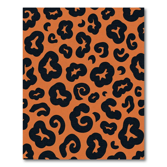 Burnt Orange Black Spotted Cat Rug