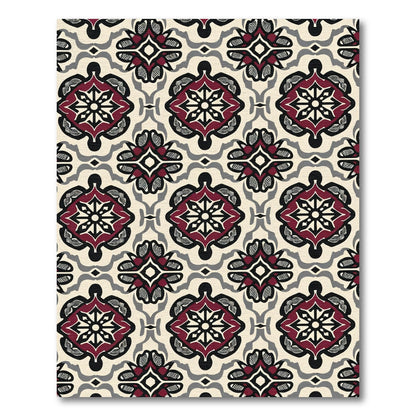 Crimson Medallion Tribal Swirl Rug