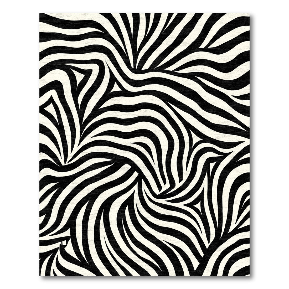 Bold Black Ivory Abstract Swirl Rug