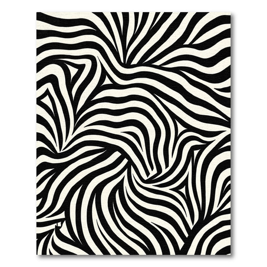 Bold Black Ivory Abstract Swirl Rug