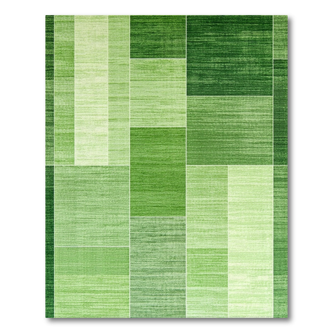 Geometric Modern Lush Green Geometric Block Area Rug