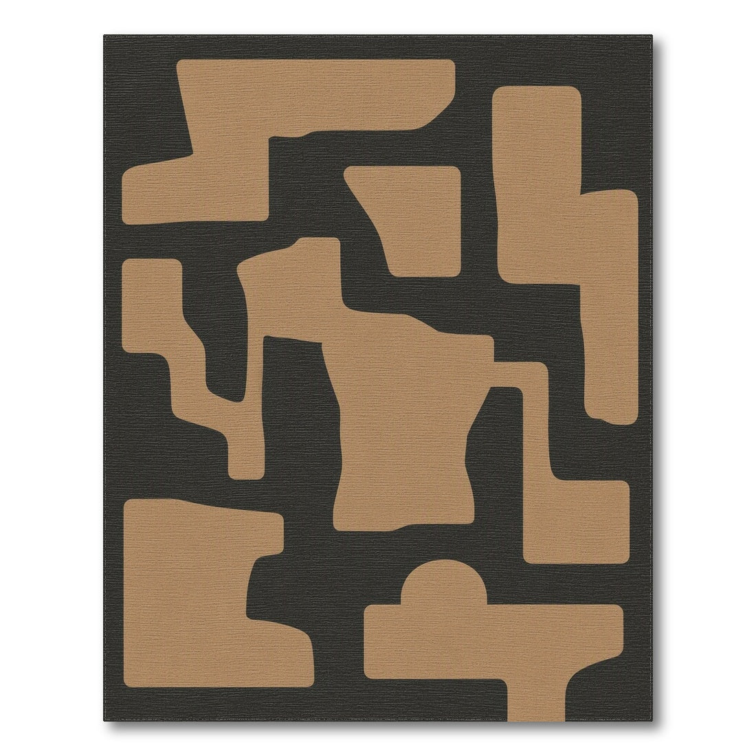 Tan Abstract Form Area Rug