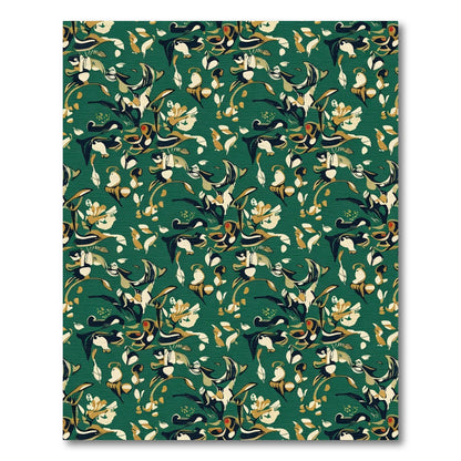 Emerald Abstract Floral Figurine Rug