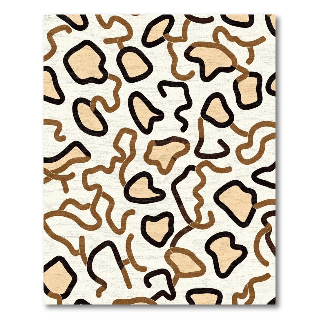 Brown Tan Abstract Blob Organic Shapes Rug