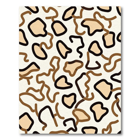 Brown Tan Abstract Blob Organic Shapes Rug