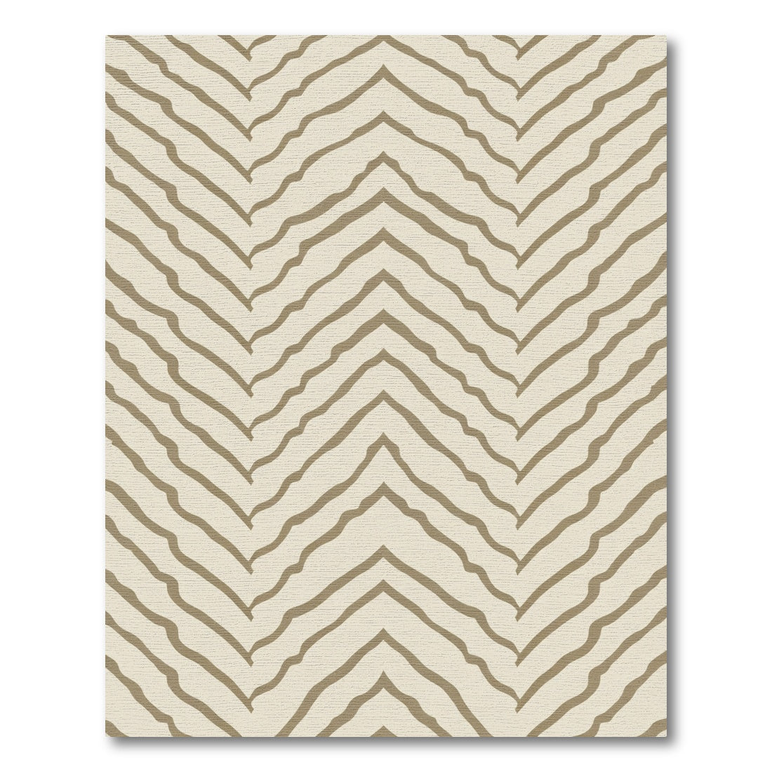 Rustic Beige Chevron Waves Rug