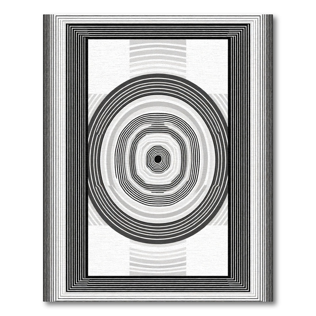 Monochromatic Concentric Geometric Border Rug