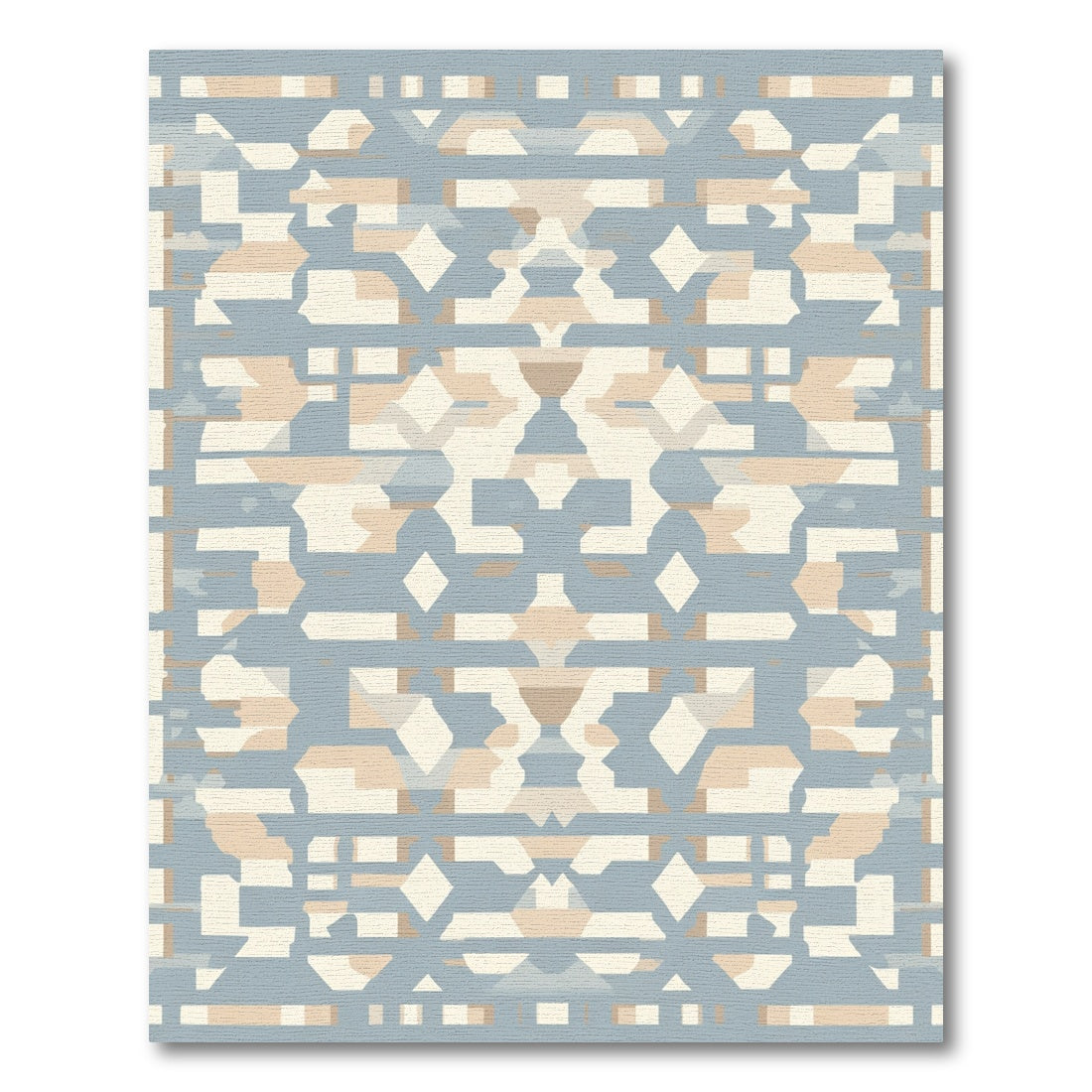 Pastel Blue Geometric Abstract Texture Rug