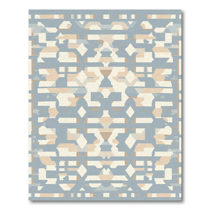 Pastel Blue Geometric Abstract Texture Rug