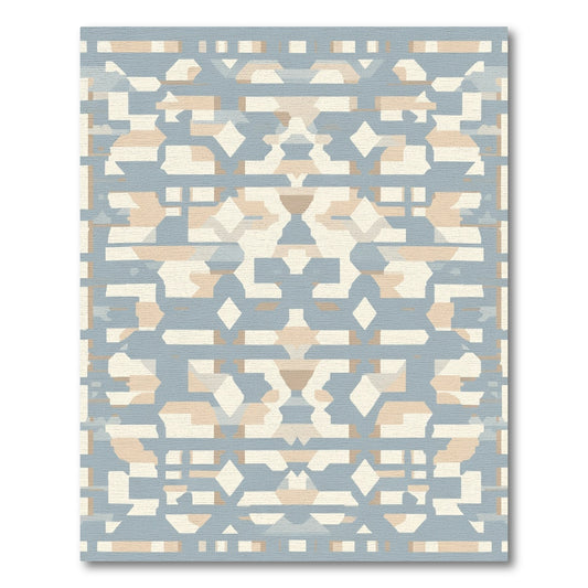 Pastel Blue Geometric Abstract Texture Rug