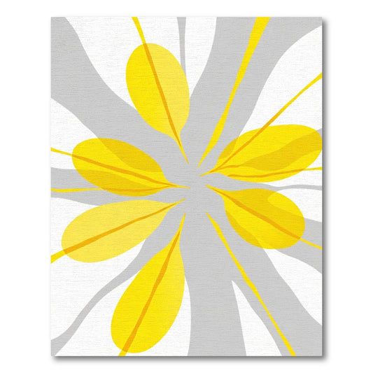 Bright Yellow Petal Burst Rug