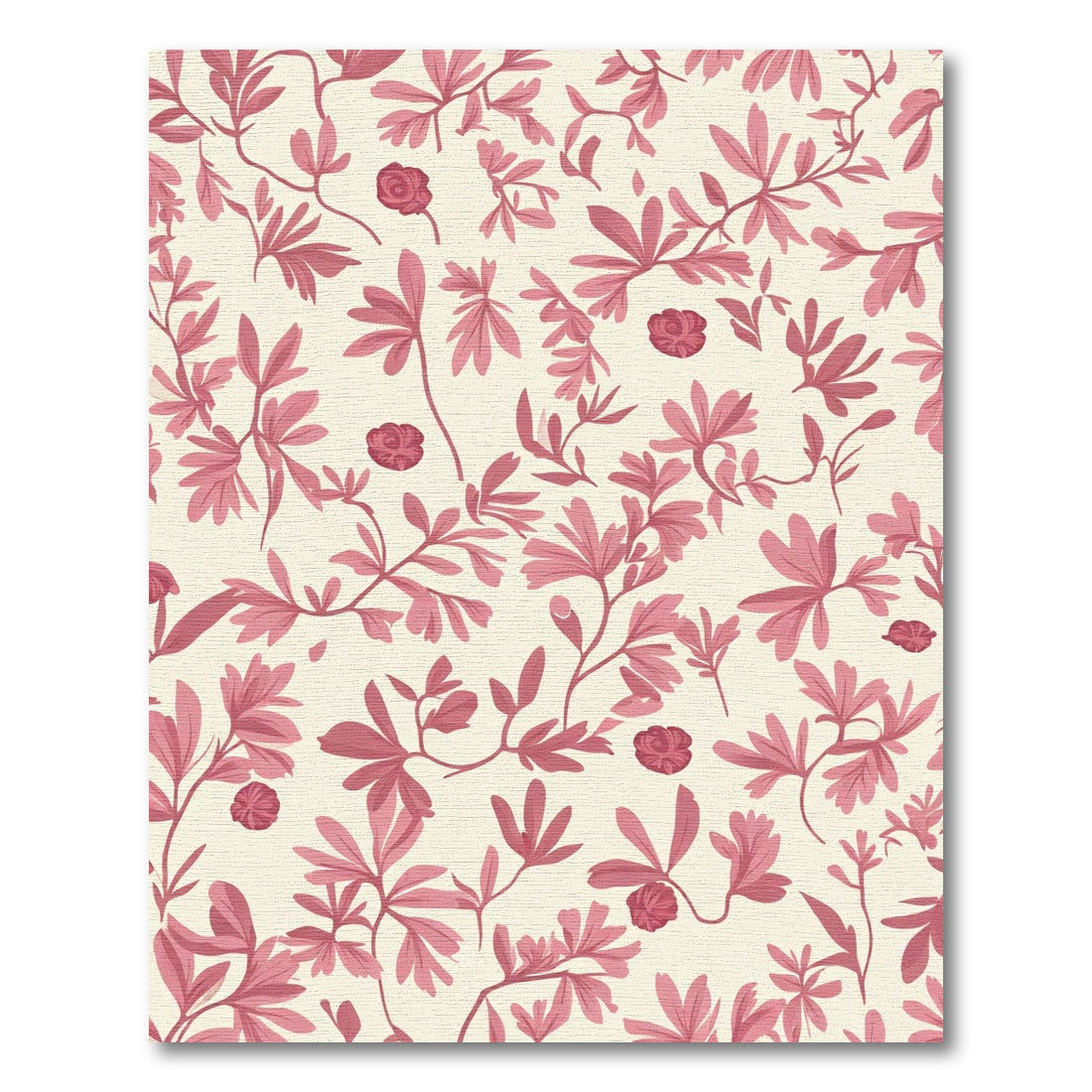 Coral Pink Floral Botanical Branches Rug