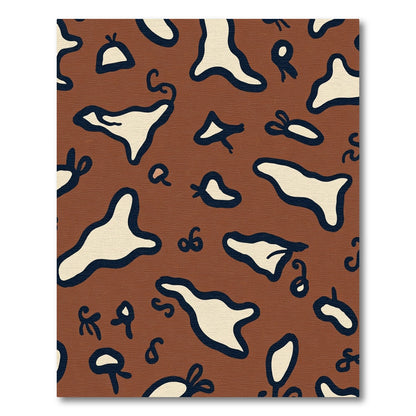 Brown Cream Abstract Blob Composition Rug