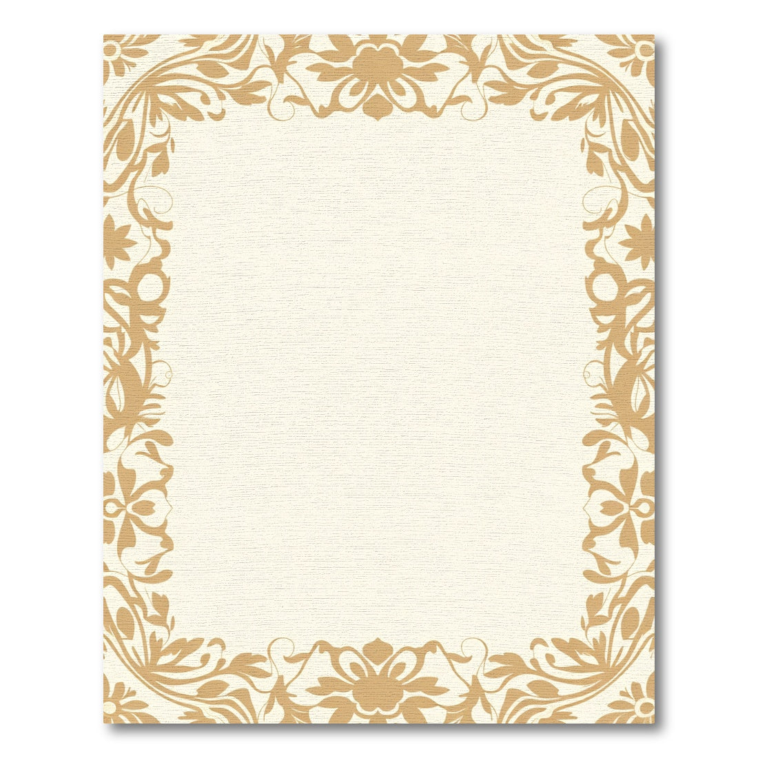 Golden Floral Border Frame Rug