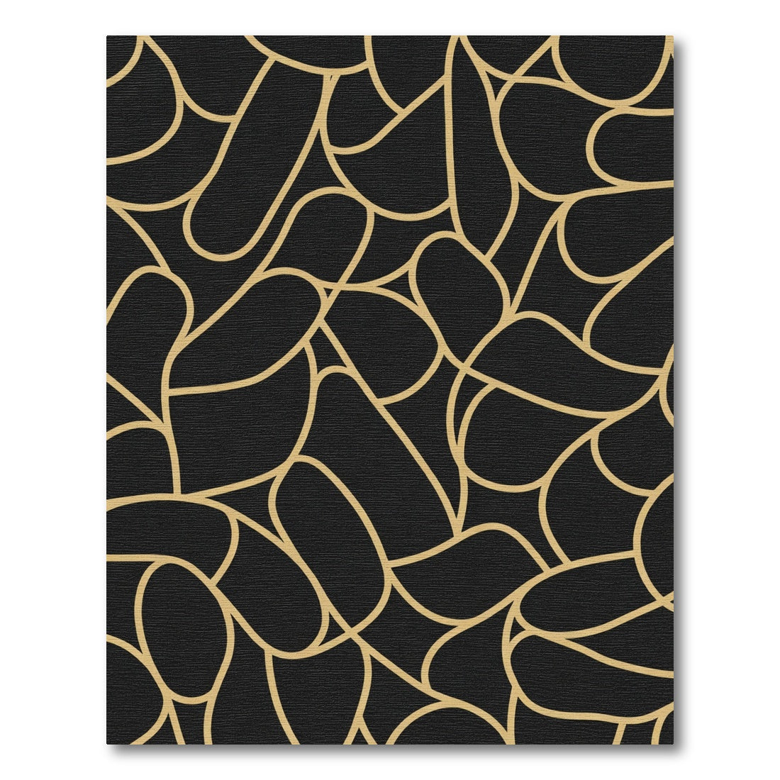 Golden Abstract Organic Lines Rug
