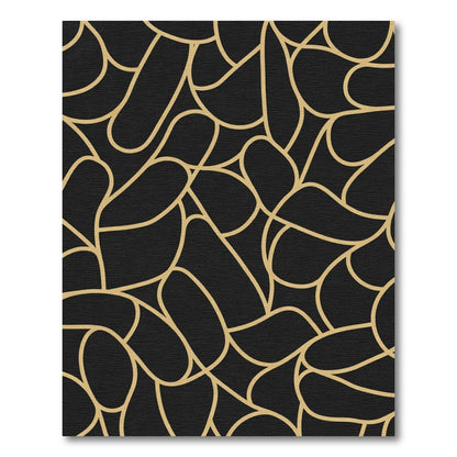 Golden Abstract Organic Lines Rug