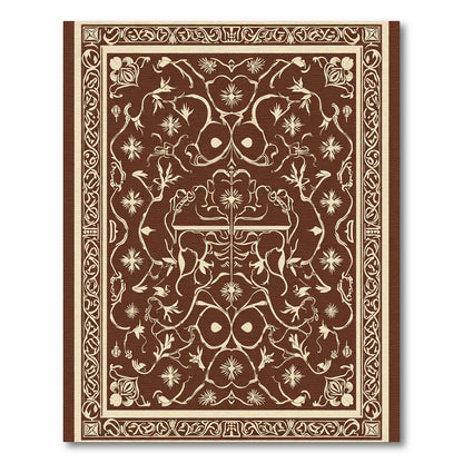 Rich Brown Floral Vine Art Nouveau Rug