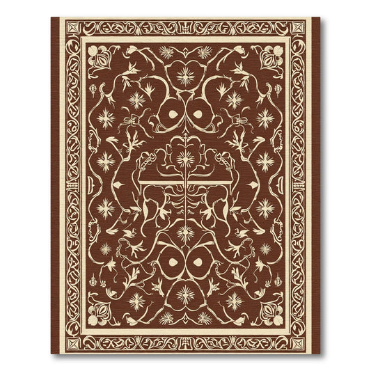 Rich Brown Floral Vine Art Nouveau Rug