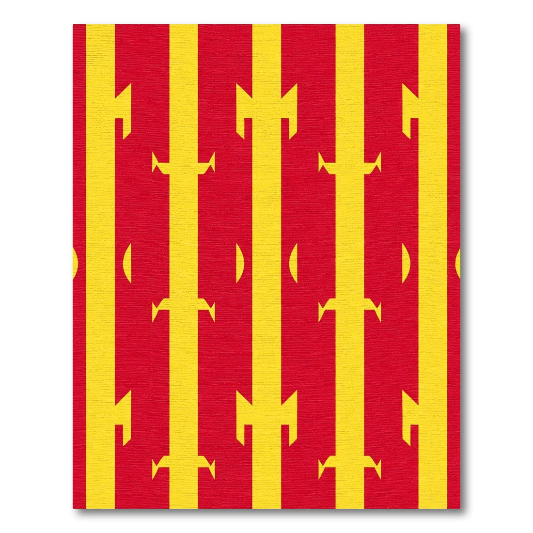 Bold Red Yellow Vertical Stripe Rug