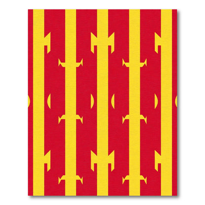 Bold Red Yellow Vertical Stripe Rug