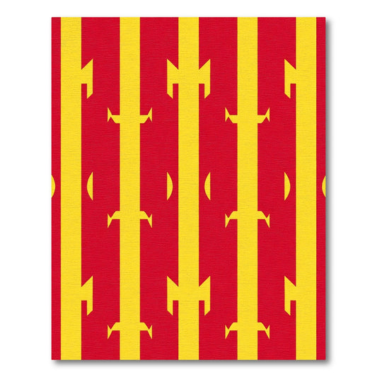 Bold Red Yellow Vertical Stripe Rug