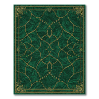 Green Marble Gold Ornate Persian Area Rug