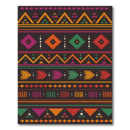 Vibrant Multi-Color Tribal Geometric Area Rug