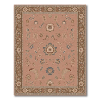Dusty Rose Floral Vintage Area Rug