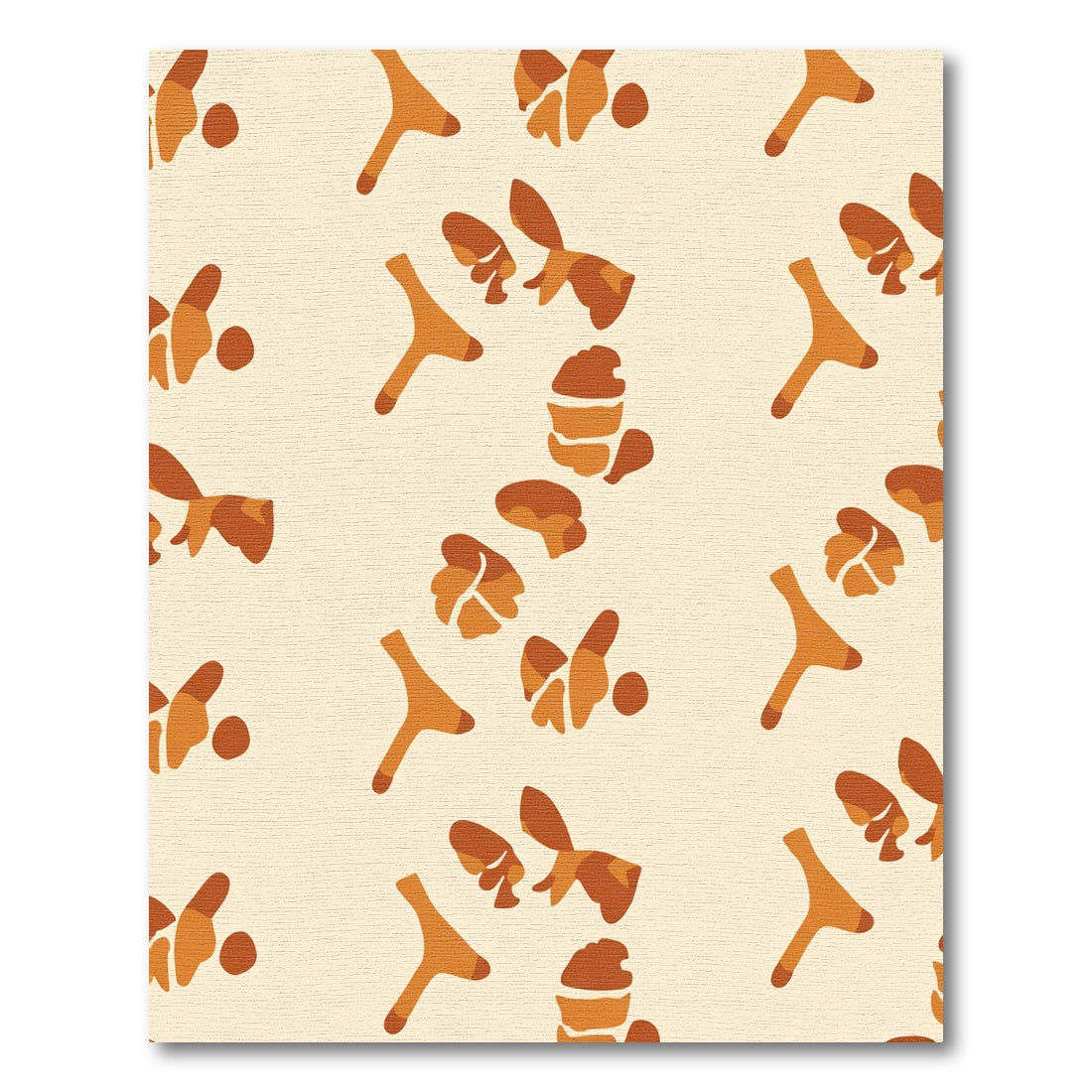 Earthy Brown Abstract Organic Shapes Rug