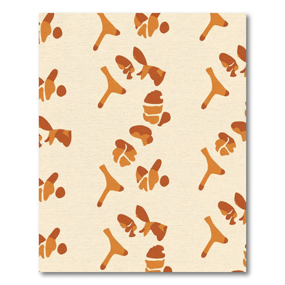 Earthy Brown Abstract Organic Shapes Rug