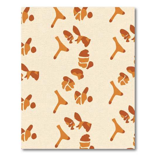 Earthy Brown Abstract Organic Shapes Rug