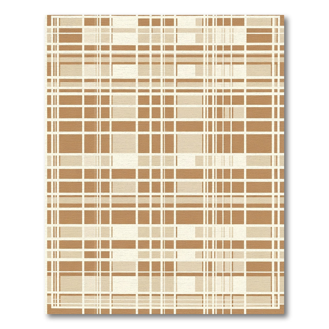 Neutral Tone Abstract Plaid Overlay Rug