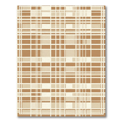 Neutral Tone Abstract Plaid Overlay Rug