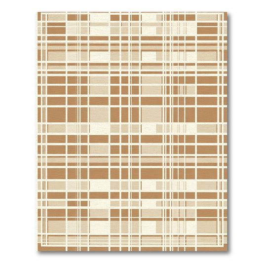 Neutral Tone Abstract Plaid Overlay Rug