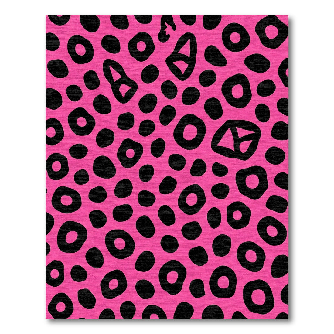 Hot Pink Black Spots Animal Hide Rug