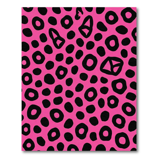 Hot Pink Black Spots Animal Hide Rug