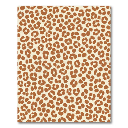 Brown Cream Leopard Spots Throw Rug