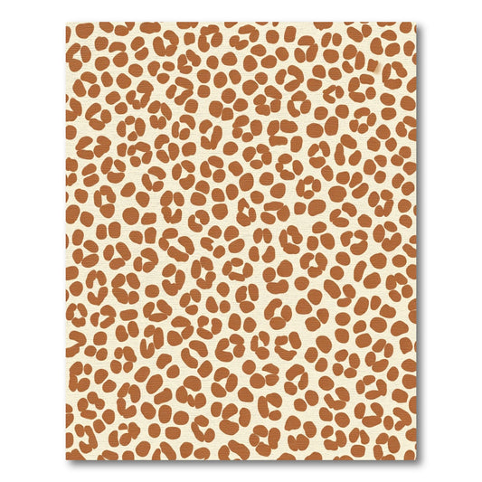 Brown Cream Leopard Spots Throw Rug
