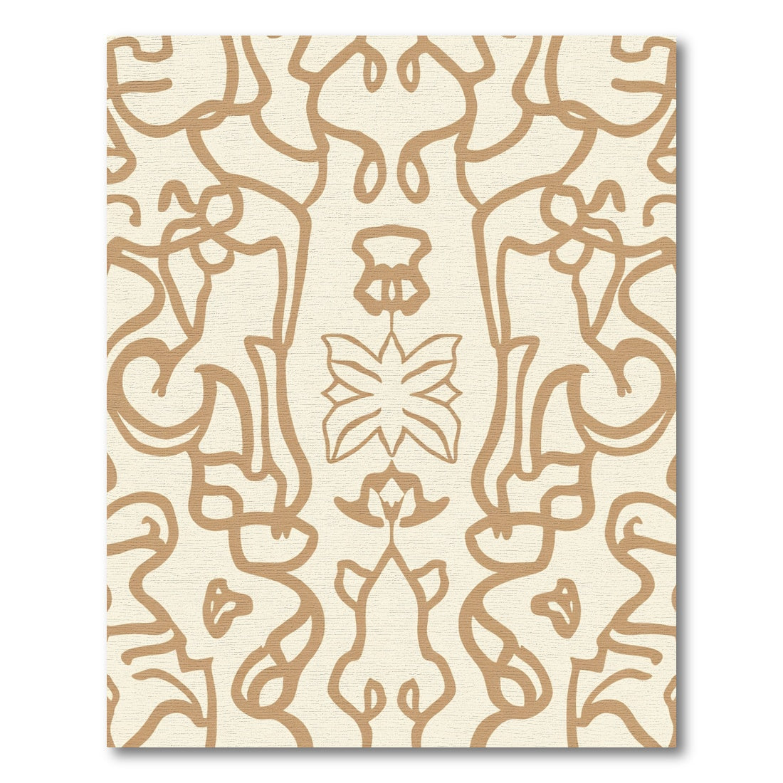 Antique Beige Abstract Swirl Rug