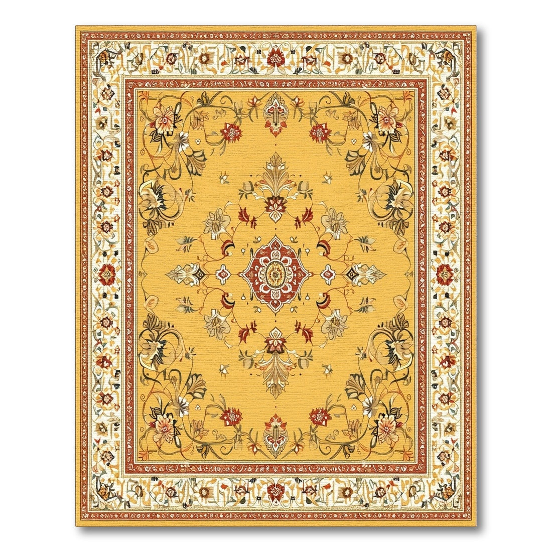 Yellow Floral Vintage No. 28 Area Rug