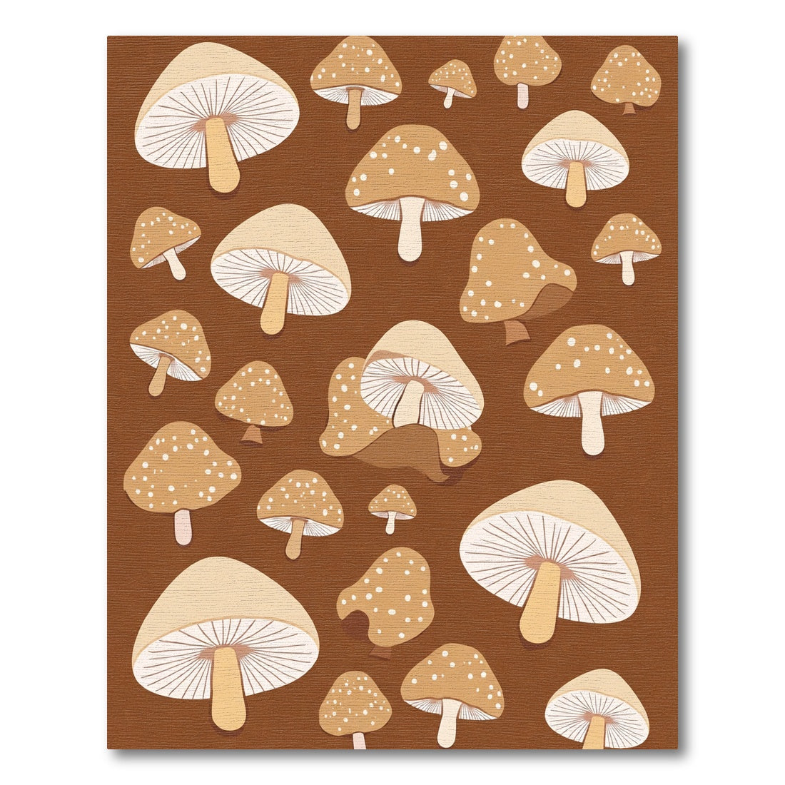 Earthy Tan Mushroom Cluster Rug