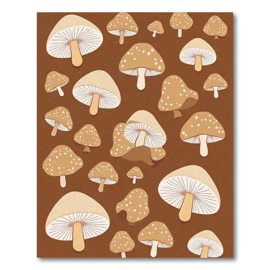 Earthy Tan Mushroom Cluster Rug