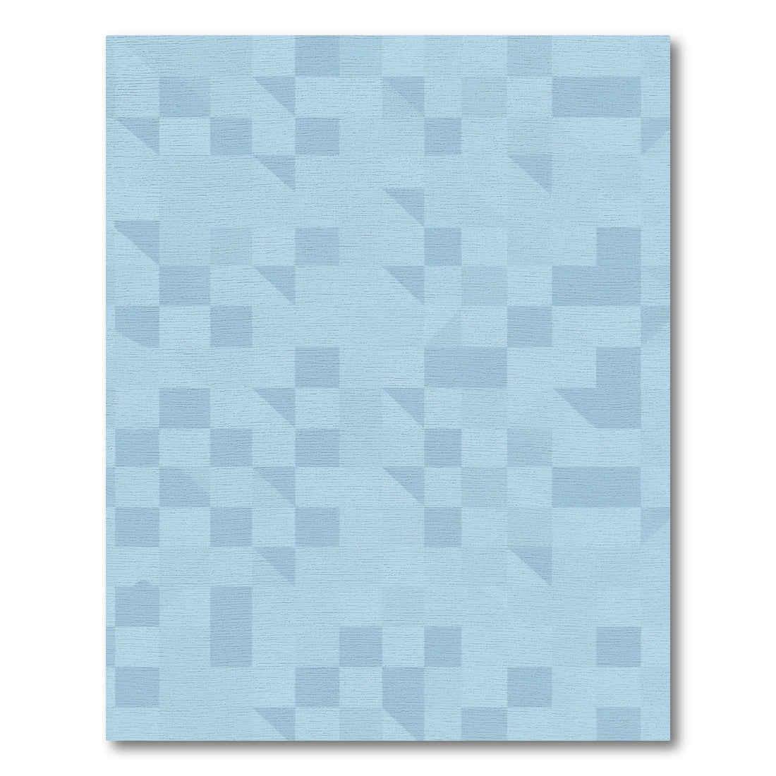 Pale Blue Geometric Tile Rug