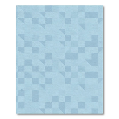 Pale Blue Geometric Tile Rug