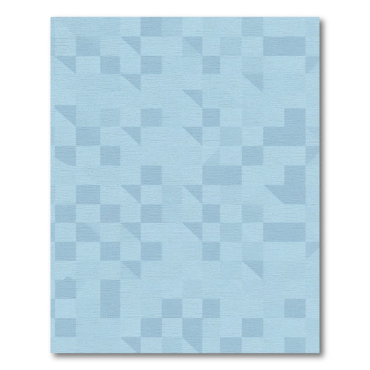 Pale Blue Geometric Tile Rug