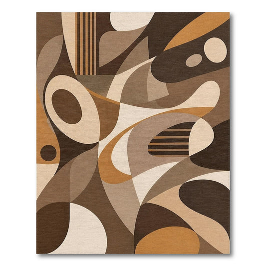 Brown and Tan Abstract Geometric Brown Area Rug