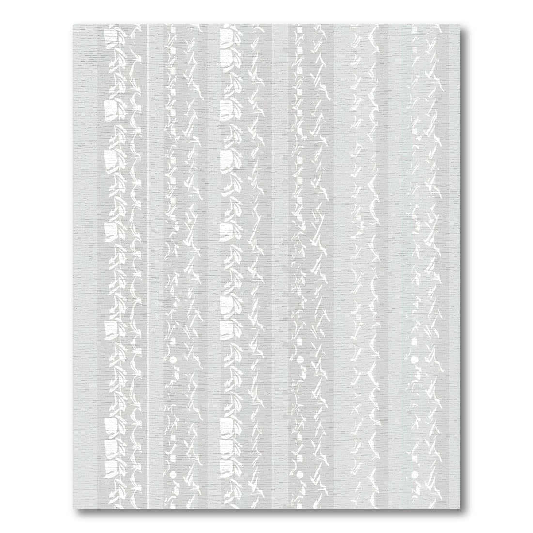 Subtle White Vertical Abstract Botanical Rug