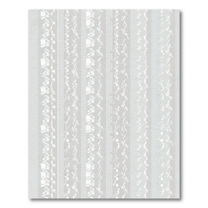 Subtle White Vertical Abstract Botanical Rug